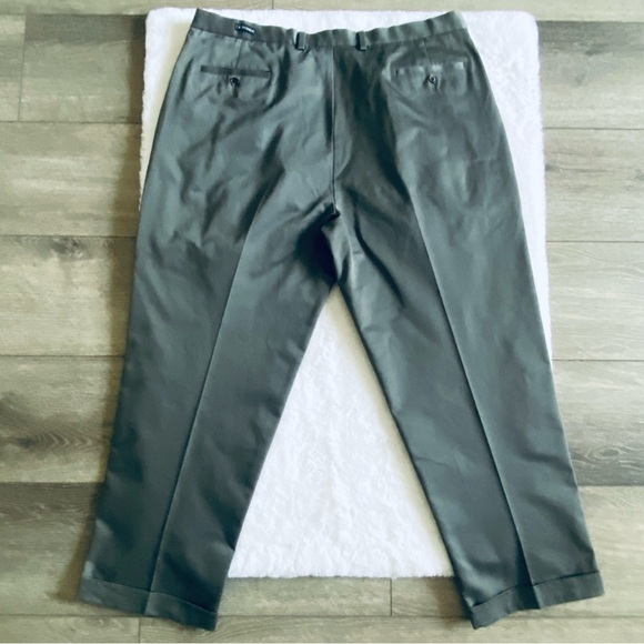 Joseph & Feiss Cuffed Pleated Dress Pants Autosizer Grey Men's Size 44x30 NWT - Picture 6 of 15